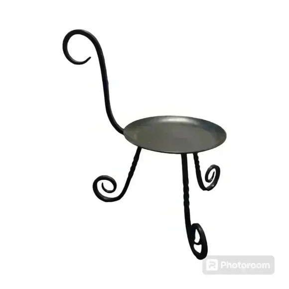 Black Wrought Iron Candle Holder - Picture 1 of 5